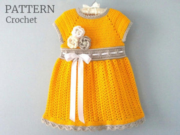 Crochet PATTERN Girl Dress 1 - 6 years old