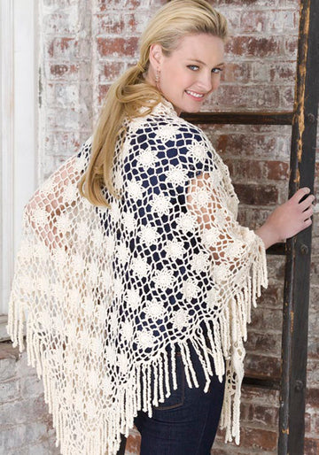 Year ‘Round Shawl in Red Heart Luster Sheen Solids - LW2610 - Downloadable PDF