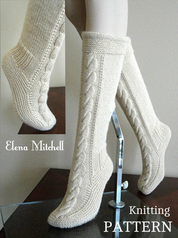 Knitting PATTERN Socks Leg Warmers Women Slippers