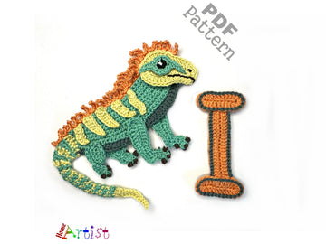Crochet Animal Alphabet I Iguana pattern