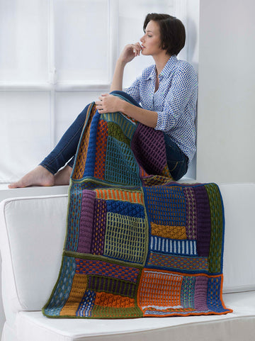 Slip Stitch Sampler Lapghan in Lion Brand Vanna's Choice - L32155