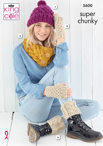 Accessories Knitted in King Cole Super Chunky - 5600 - Downloadable PDF