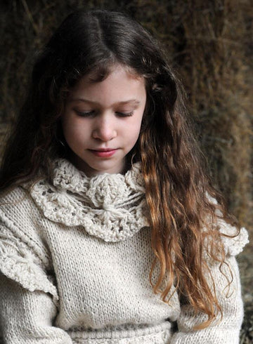 Eco Knit Child/Adult Adaptable Corndolly Peplum Edged Sweater