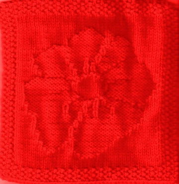 Anzac Poppy Knitted Dishcloth