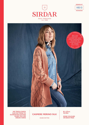 Women's Long Sleeve Cardigan in Sirdar Snuggly Cashmere Merino Silk DK - 10212 - Downloadable PDF
