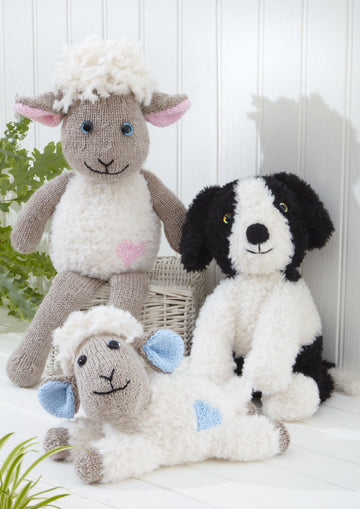 Sheep and Dogs in King Cole Velveteen and Big Value Chunky - Leaflet