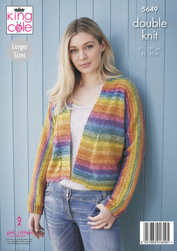 Ladies Cardigans Knitted in King Cole Bramble DK - 5649 - Downloadable PDF