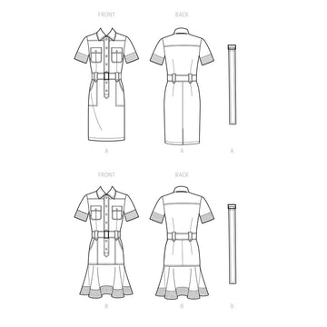 Simplicity Misses' Shirt Dress with Belt S9463 - Sewing Pattern