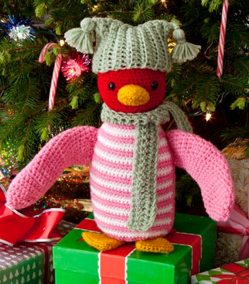Huggable Penguin in Red Heart Super Saver Economy Solids - LW2660