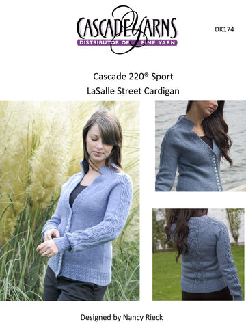 La Salle Street Cardigan in Cascade 220 Sport - DK174