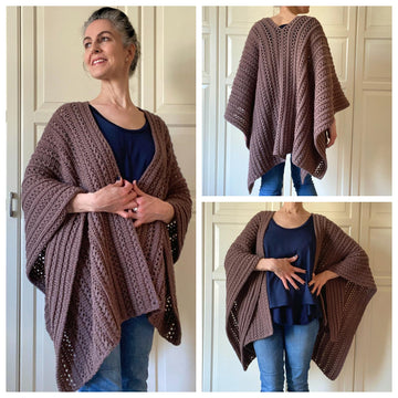 Easy Crochet Ruana Wrap Pattern: Workin-It Ruana Wrap