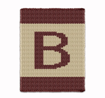 Letter B - Intarsia chart for finger knit blanket