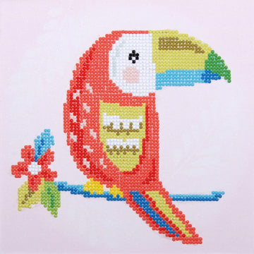 Vervaco Toucan Diamond Painting Kit W/Frame - 8.5in x 8.5in