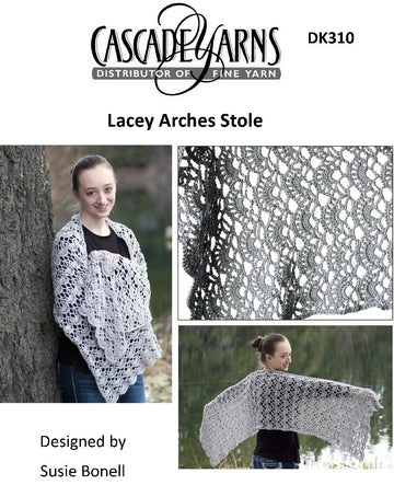 Lacey Arches Stole in Cascade Sunseeker - DK310