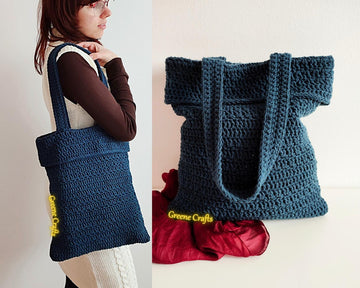 Petrol Blue Tote Bag Crochet Pattern