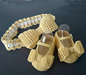 Baby Headband and Shoes with Bows