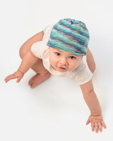 Cutsie Cap in Spud & Chloe Stripey Fine - Downloadable PDF