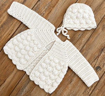 Baby Cardigan and Bonnet Crochet Pattern