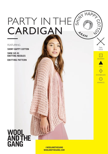 Party In The Cardigan in Wool and the Gang Shiny Happy Cotton - Downloadable PDF