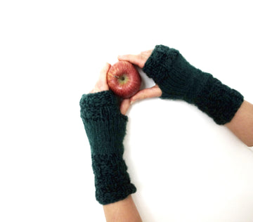 Woven Look Fingerless Gloves