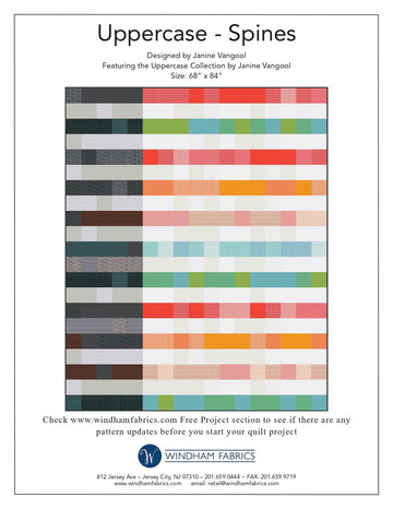 Windham Fabrics Uppercase Spines - Downloadable PDF
