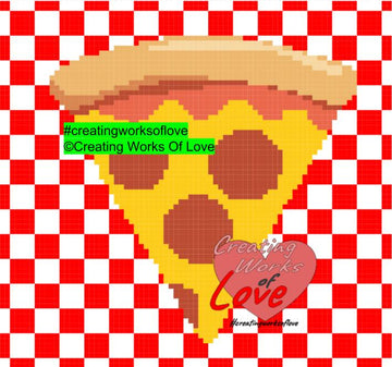 Pizza Slice on Gingham Plaid Stitch Graph