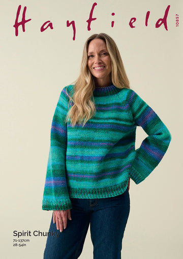 Circular Raglan Sweater in Hayfield Spirit Chunky - 10857 - Downloadable PDF