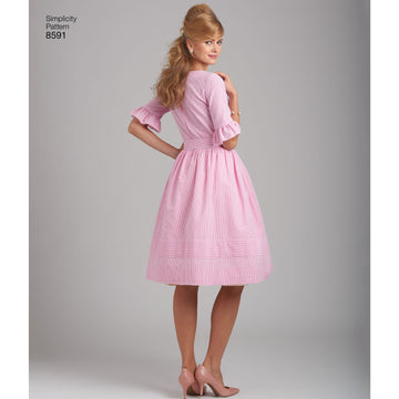Simplicity 8591 Women's / Petite Women's Vintage Dress - Sewing Pattern