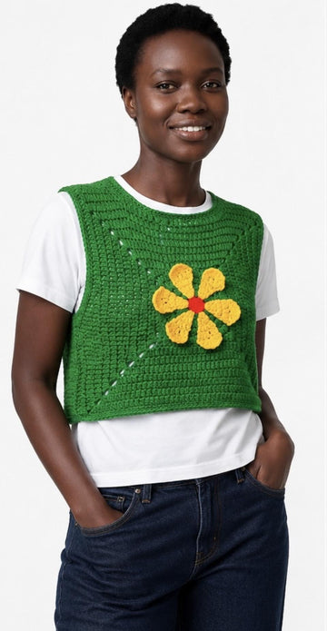 Retro Flower Crochet Tank