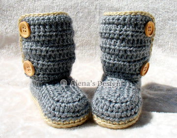 Buttoned Baby Booties - Matthew