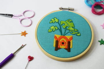 The Make Arcade Monstera Embroidery Kit - 4 Inch