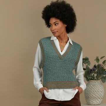 Echo Lake Vest - Tank Top Knitting Pattern for Women in Tahki Yarns Reno - Downloadable PDF
