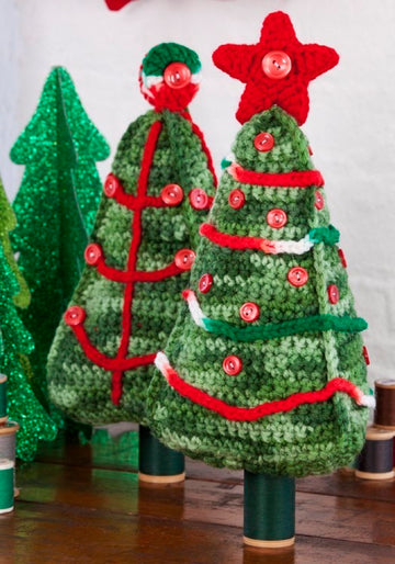 Christmas Tree Duo in Red Heart Super Saver Economy Solids - LW2630