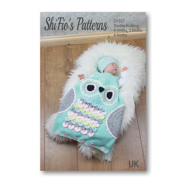 Crochet Pattern owl sleeping bag #327