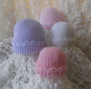 Premature to newborn baby ribbed hat