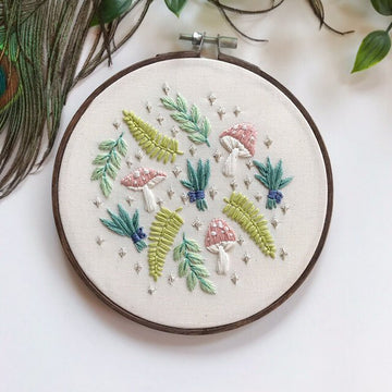 Pastel Witchy Mushrooms Embroidery Pattern