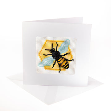 Stitchfinity Bee Mini Card Cross Stitch Kit - 13cm x 13cm