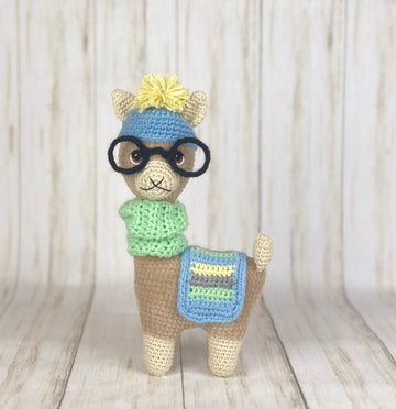 Llama with glases crochet pattern
