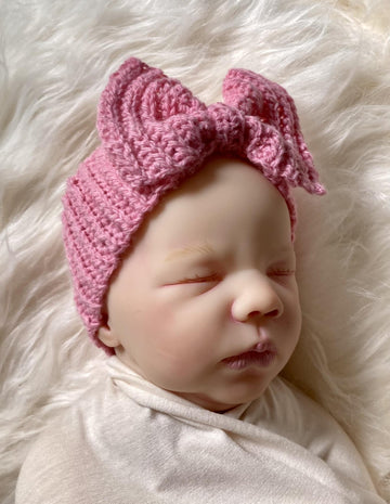Crochet Rib Baby Bow Headwrap Pattern Newborn - 12 months Infant Headband