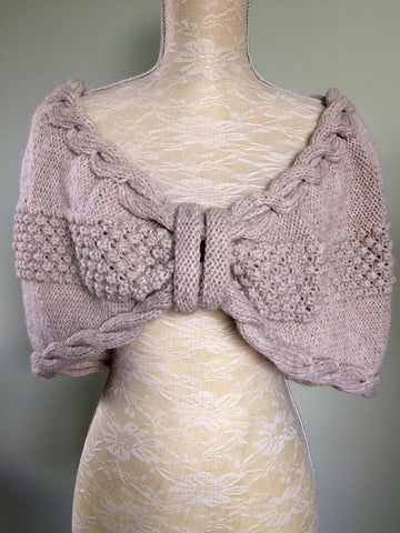 Cable & Trinity Stitch Shoulder Shrug