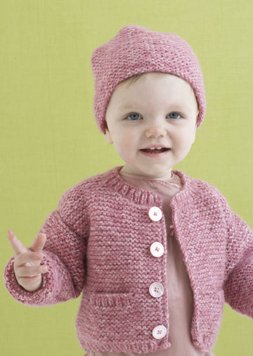 Grace Cardi and Hat in Lion Brand Jiffy - 80721AD