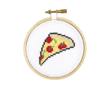 The Stranded Stitch Pizza Cross Stitch Kit - 3 inches