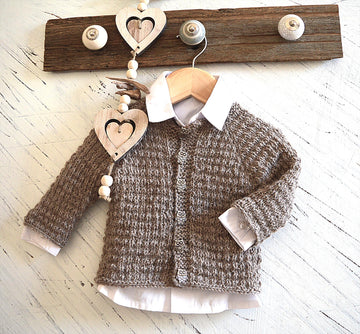 Woodland Textured Top Down Cardigan – P121