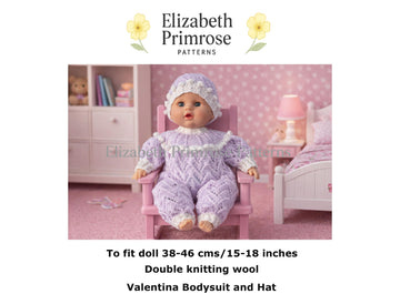 Valentina Dolls Bodysuit and Hat Knitting Pattern P69 – Elizabeth Primrose Patterns