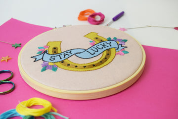 The Make Arcade Stay Lucky Embroidery Kit - 6 Inch