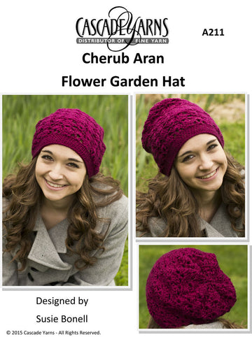 Flower Garden Hat in Cascade Cherub Aran - A211