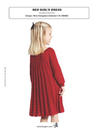 Red Girl's Dress in BC Garn Silkbloom Fino - 5094BC - Downloadable PDF