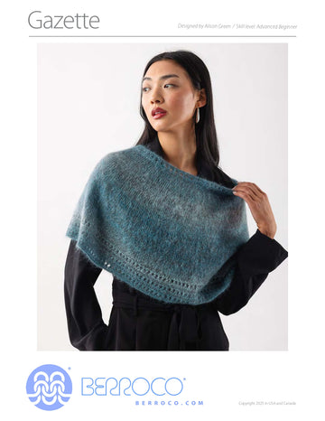 Gazette Shawl in Berroco Aerial and Aerial Degrade - Downloadable PDF