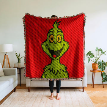 Happy Grinch C2C Crochet Blanket Pattern Pixel Graphghan Chart Corner to Corner