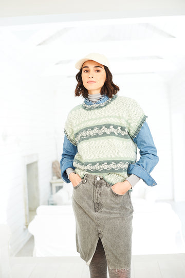 Round, V Neck Tank Tops & Snood in Stylecraft Easy Fair Isle Effect - Downloadable PDF